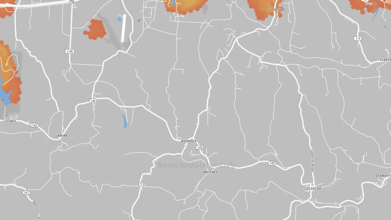 Bike Grade map of Warnock, OH
