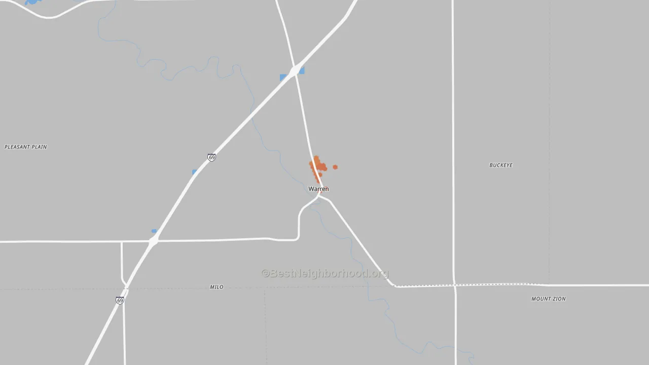 Bike Grade map of Warren, IN