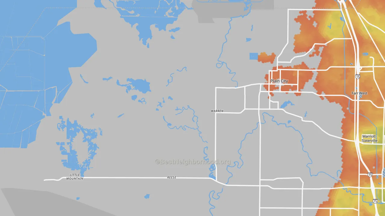 Bike Grade map of Warren, UT
