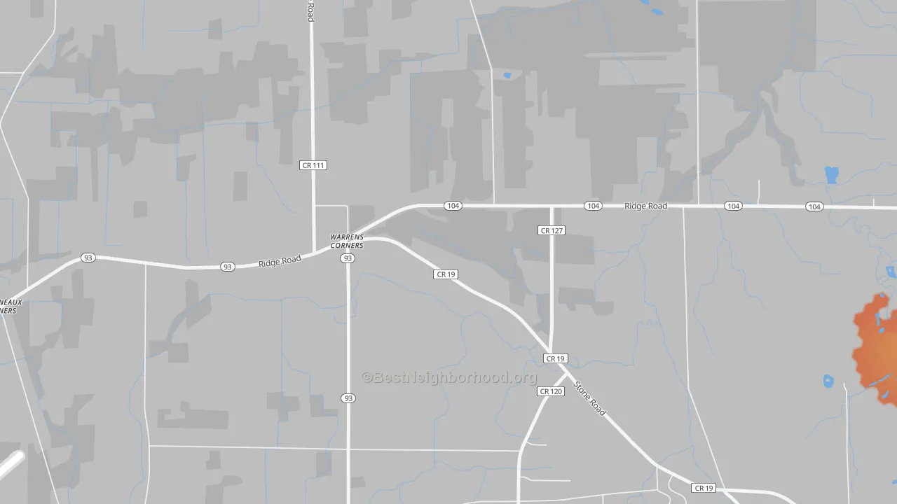 Bike Grade map of Warrens Corners, NY