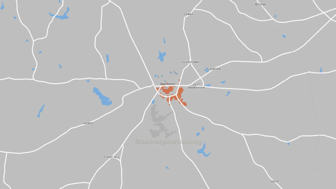 Bike Grade map of Warrenton, GA
