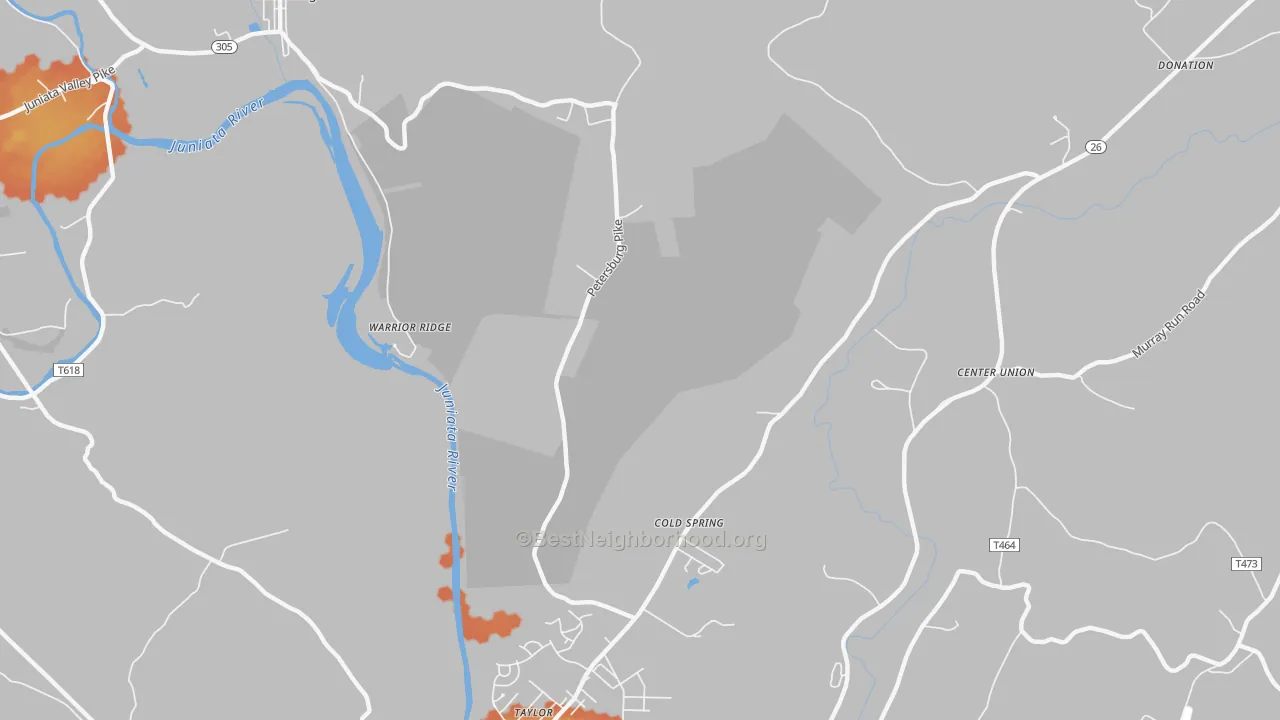 Bike Grade map of Warrior Ridge, PA