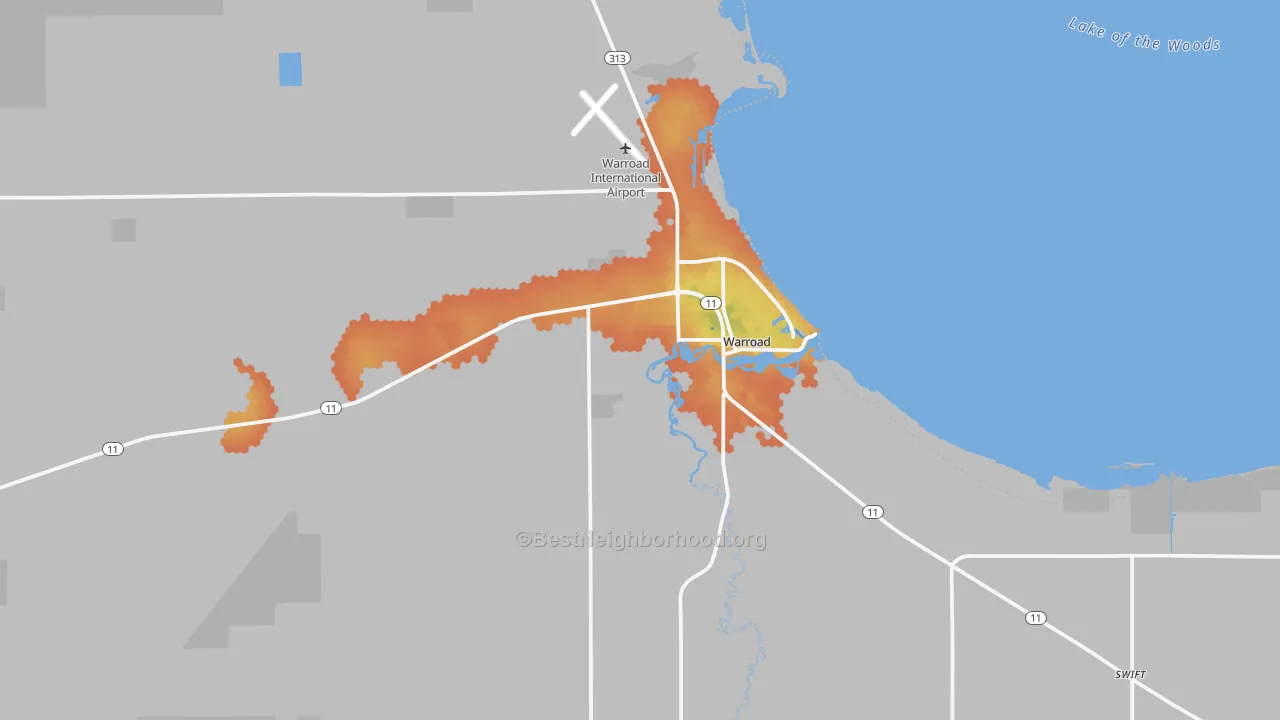 Bike Grade map of Warroad, MN