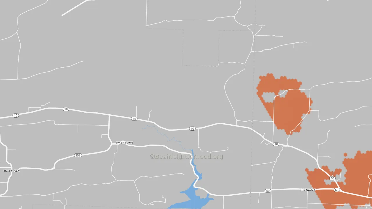 Bike Grade map of Washburn, AR