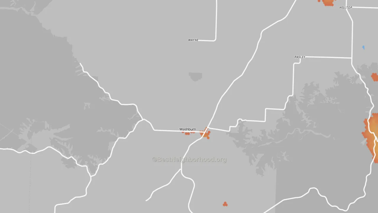 Bike Grade map of Washburn, MO