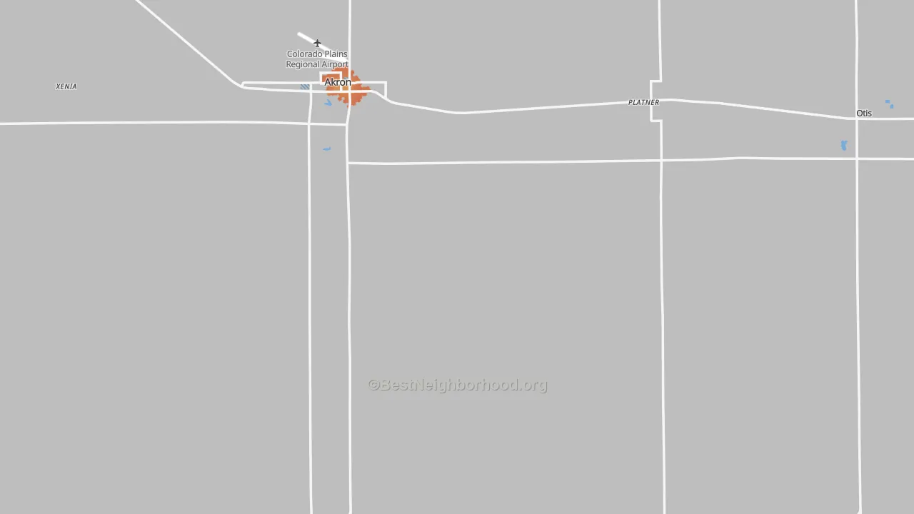 Bike Grade map of Washington County, CO