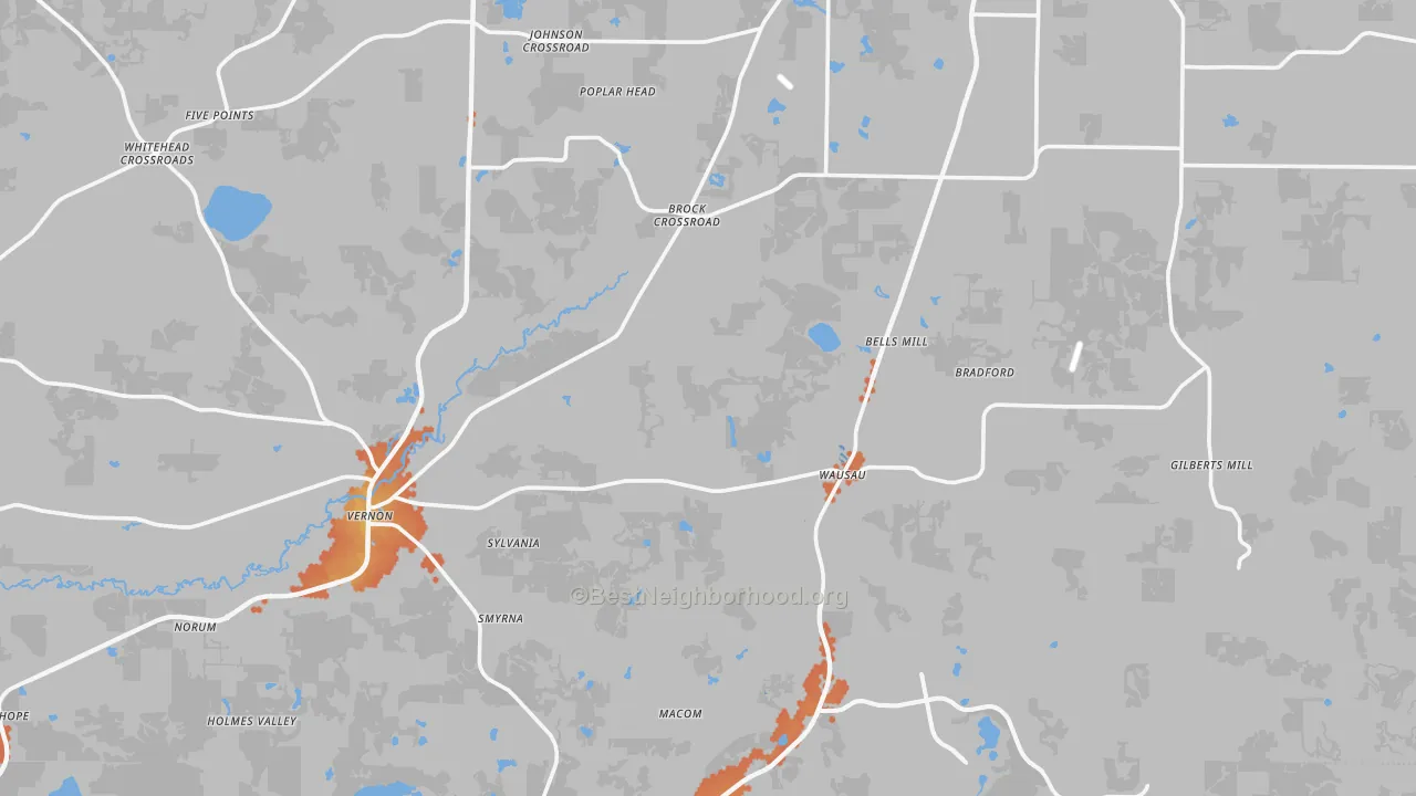 Bike Grade map of Washington County, FL