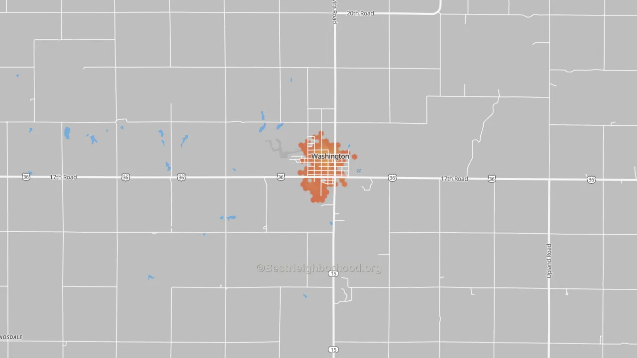 Bike Grade map of Washington, KS