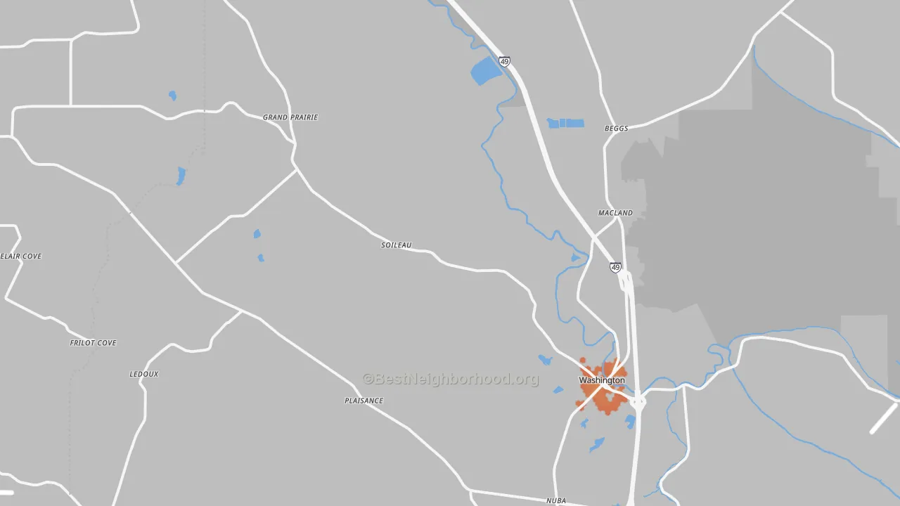 Bike Grade map of Washington, LA