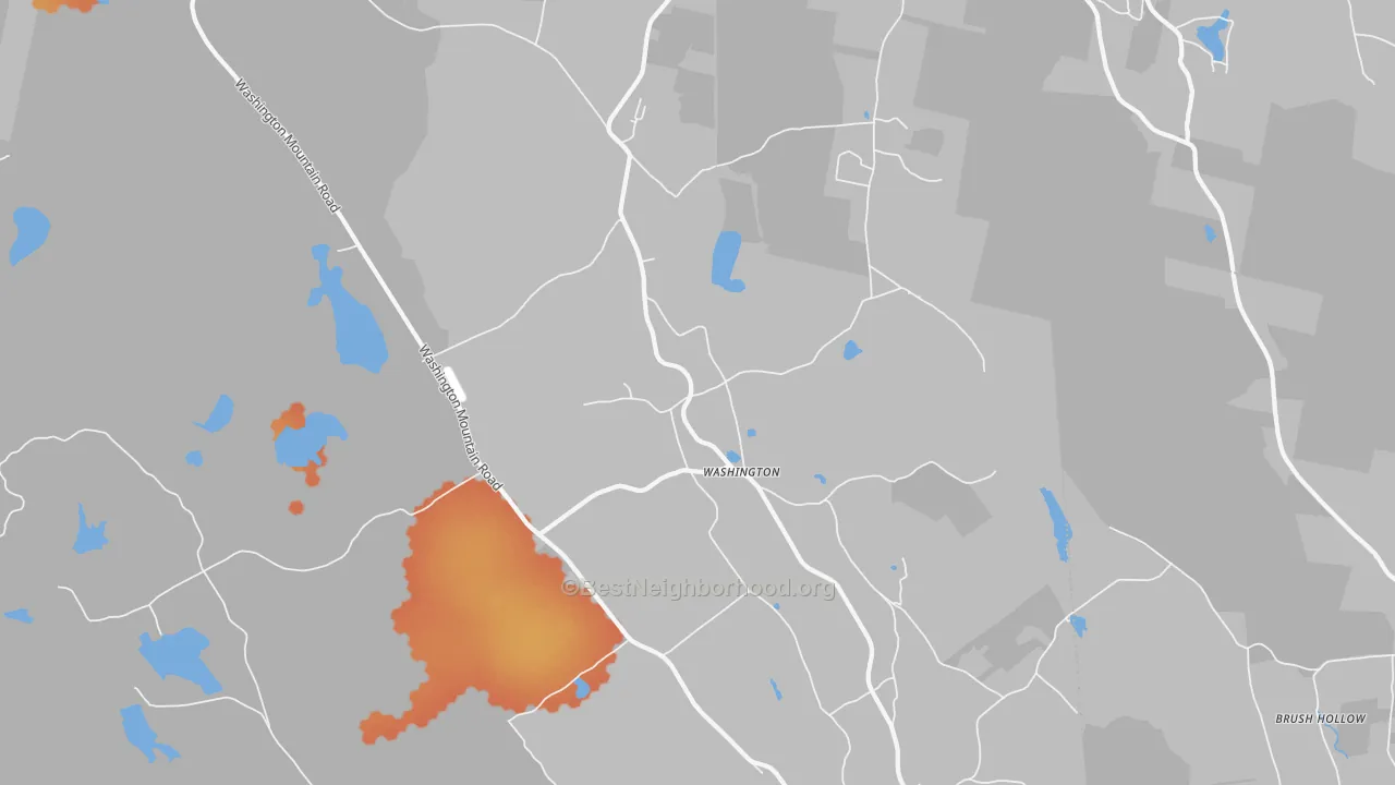 Bike Grade map of Washington, MA