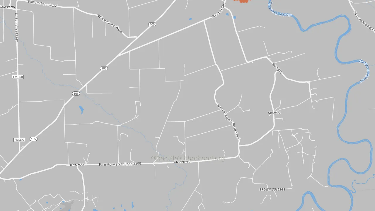 Bike Grade map of Washington, TX