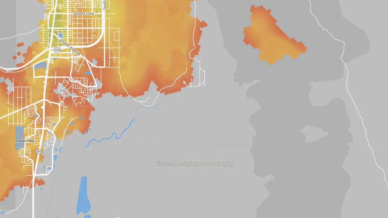 Bike Grade map of Washoe, NV