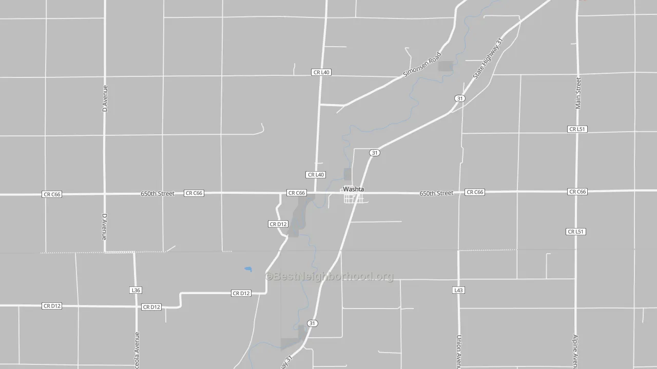 Bike Grade map of Washta, IA