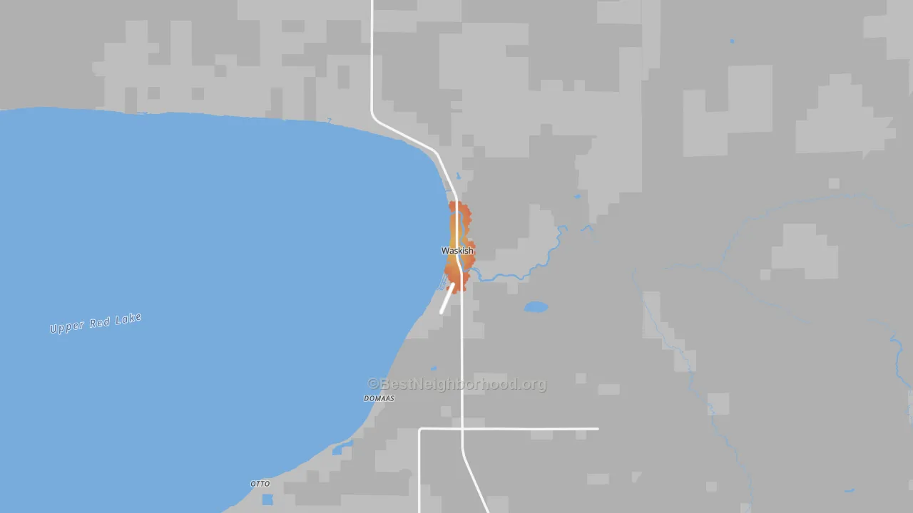 Bike Grade map of Waskish, MN