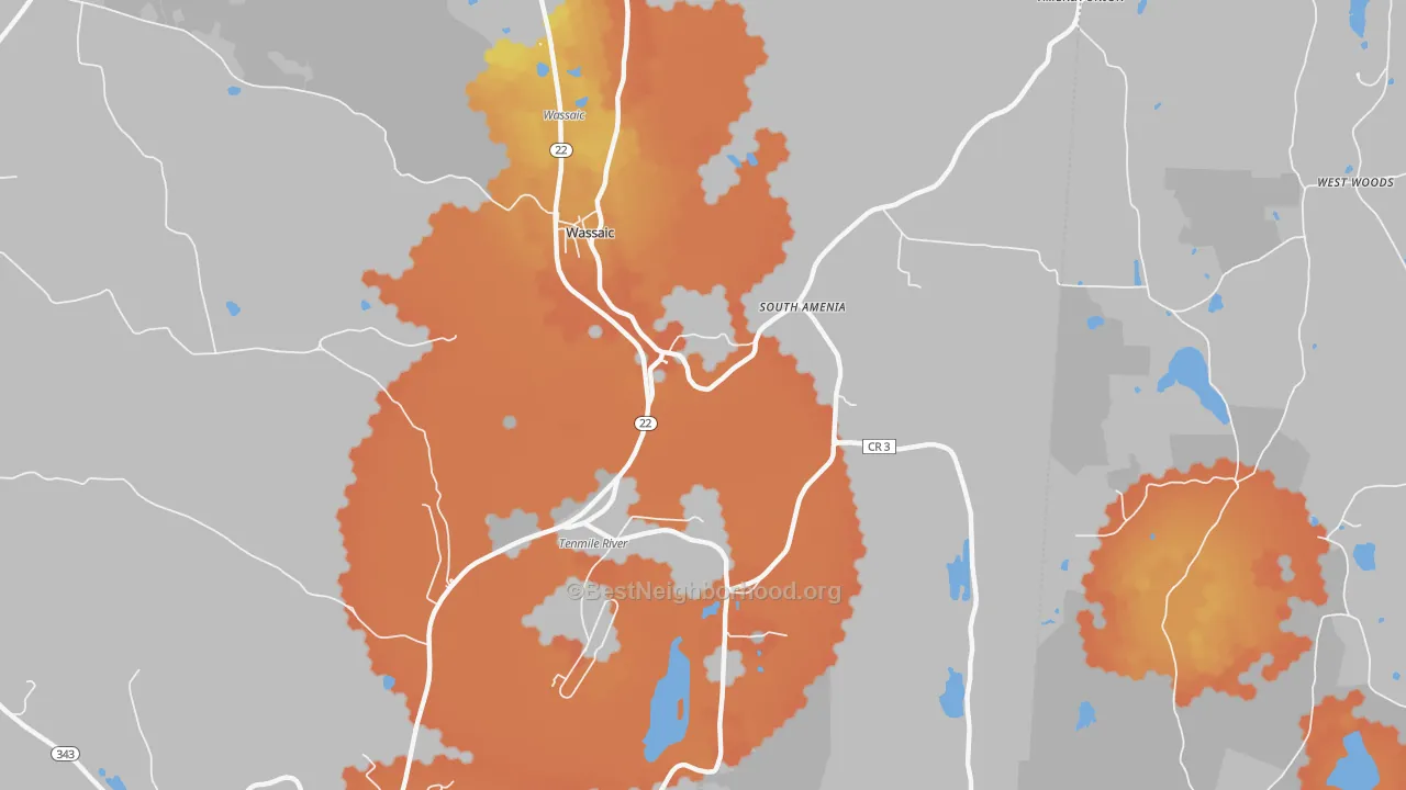 Bike Grade map of Wassaic, NY
