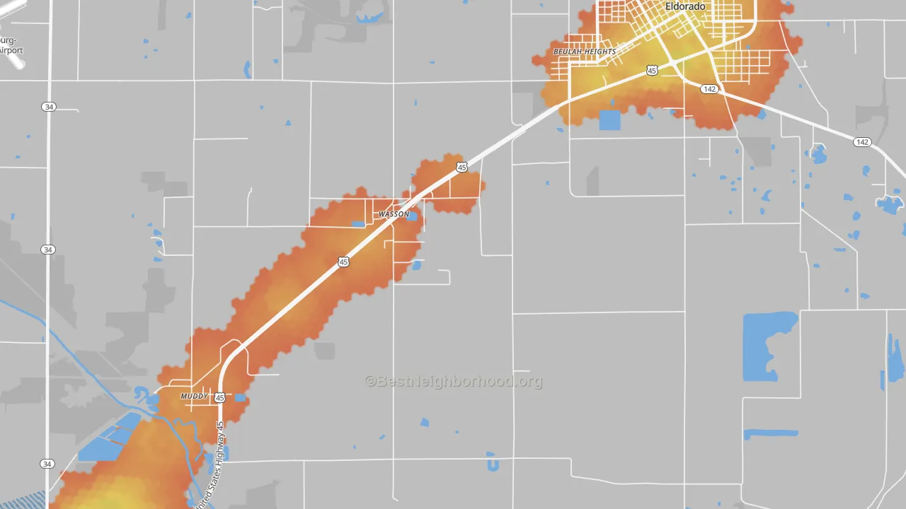 Bike Grade map of Wasson, IL