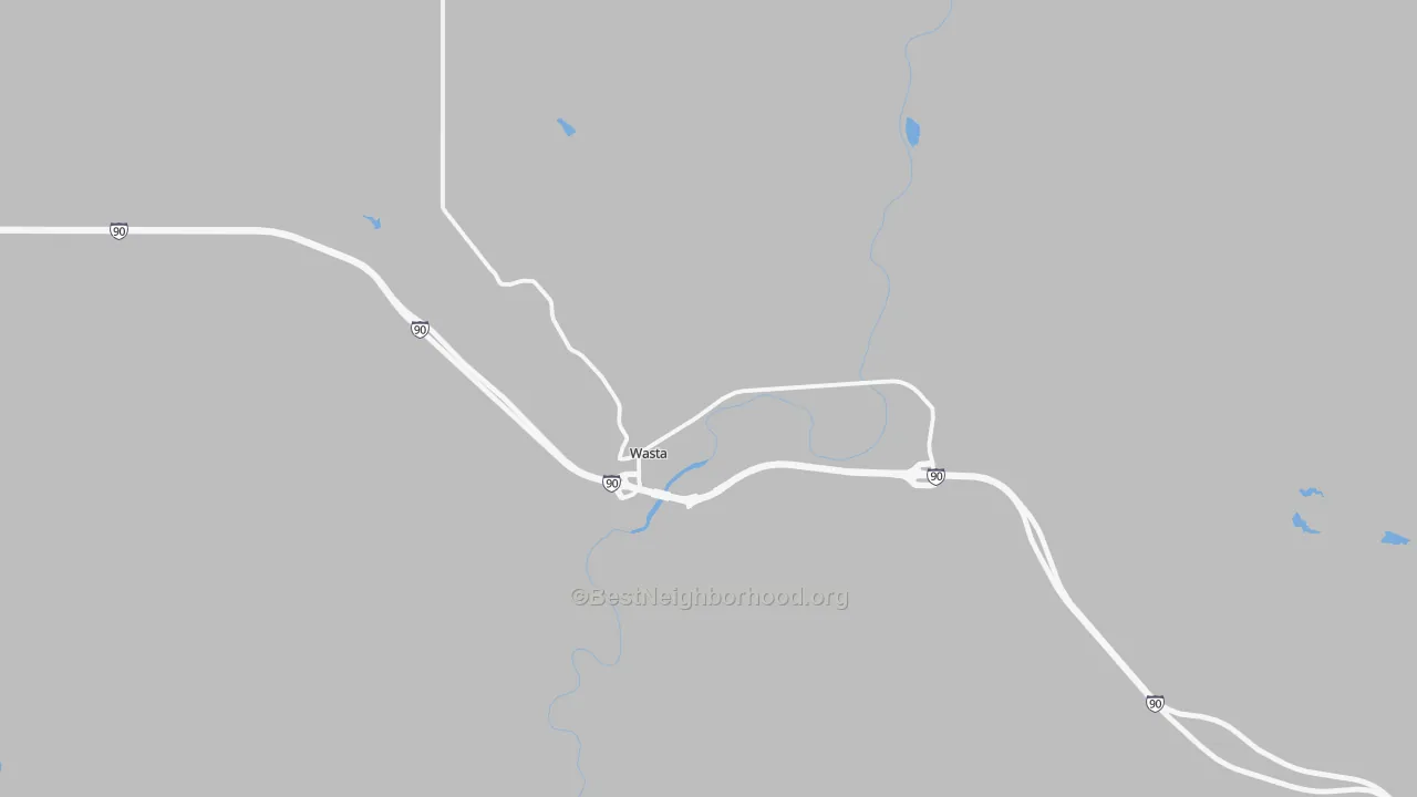 Bike Grade map of Wasta, SD