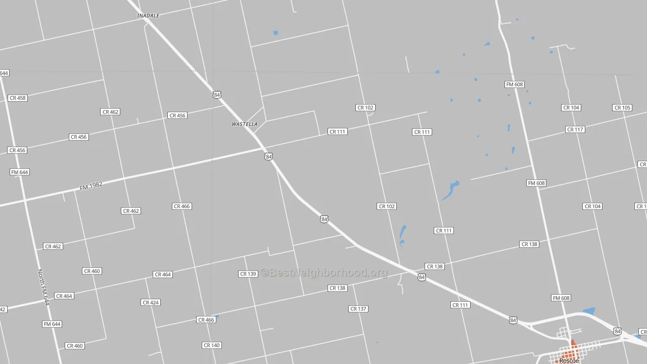 Bike Grade map of Wastella, TX