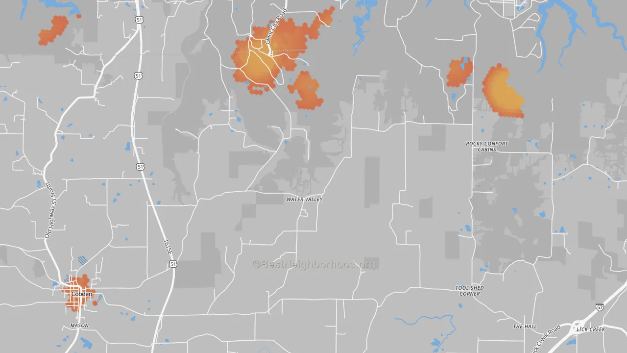 Bike Grade map of Water Valley, IL