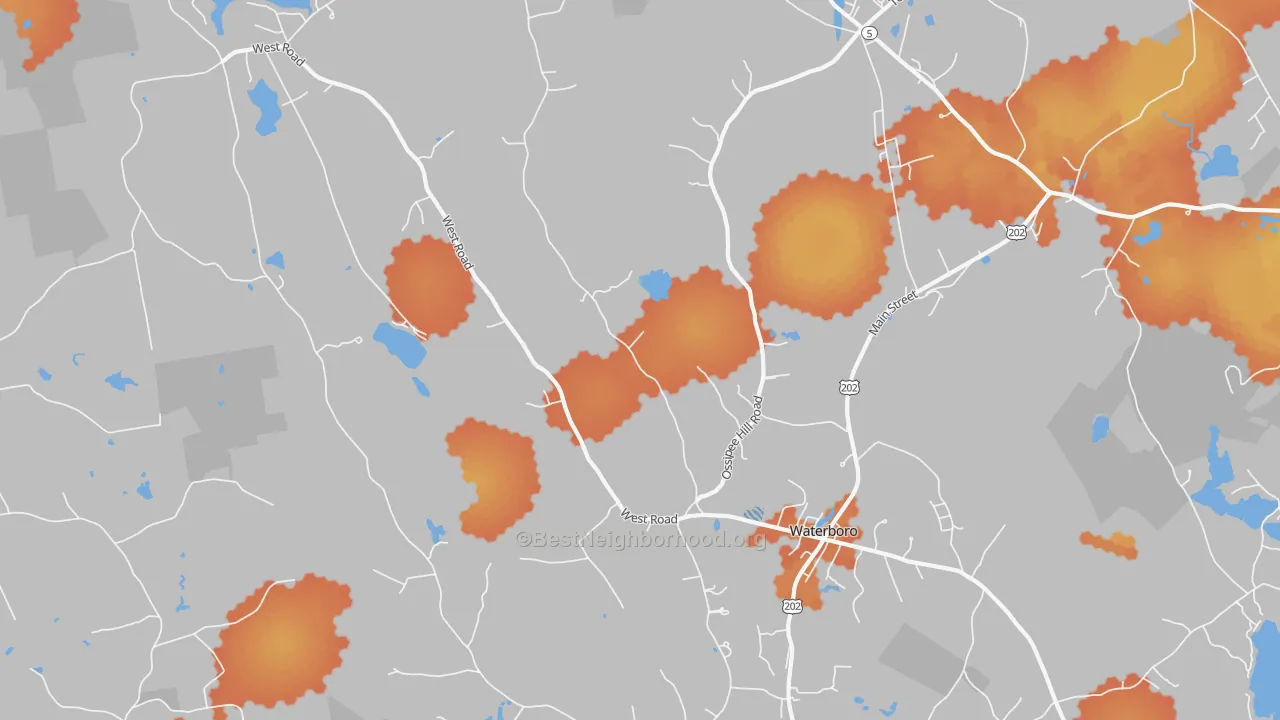 Bike Grade map of Waterboro, ME