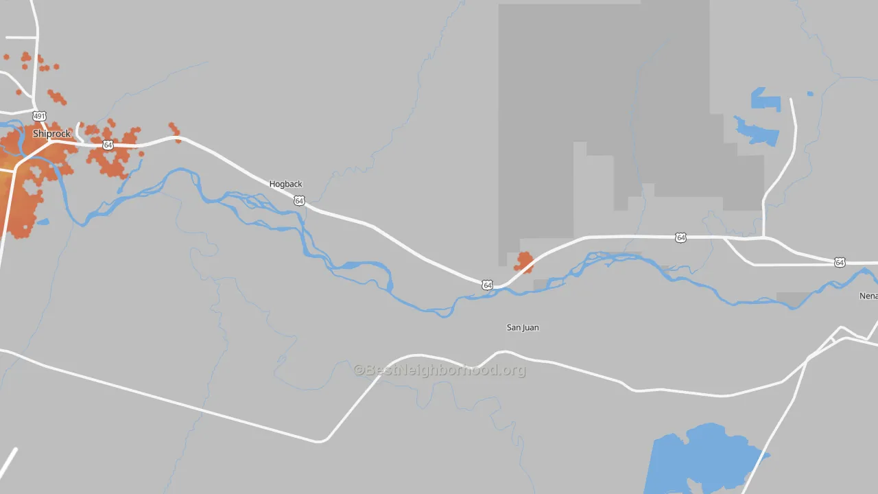 Bike Grade map of Waterflow, NM