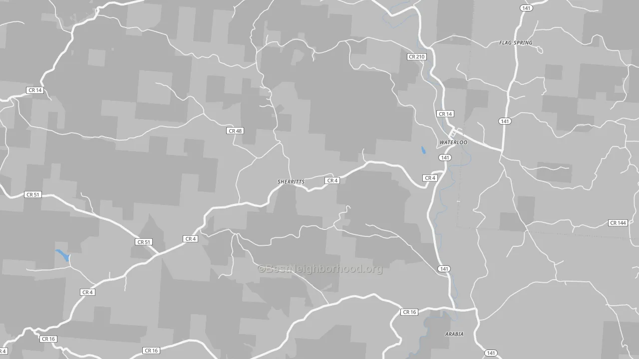 Bike Grade map of Waterloo, OH