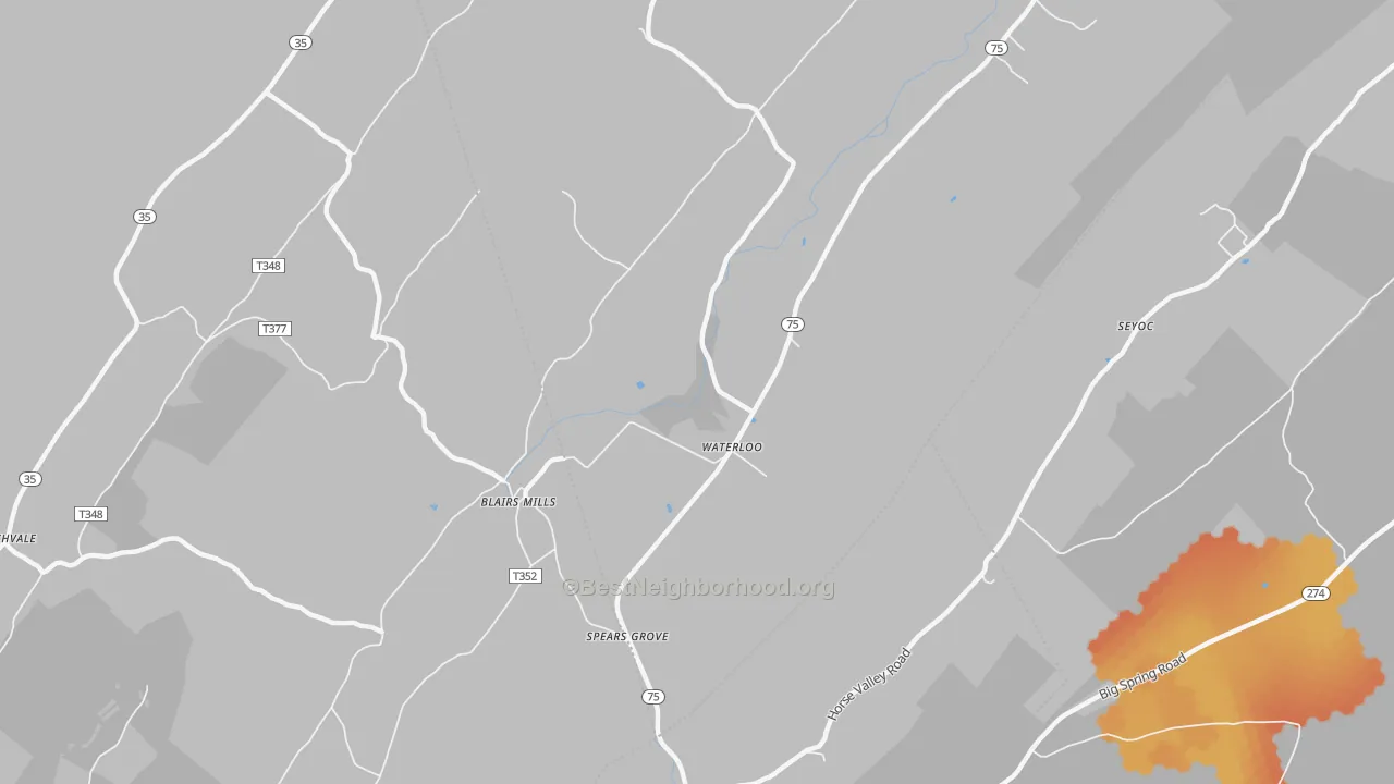 Bike Grade map of Waterloo, PA