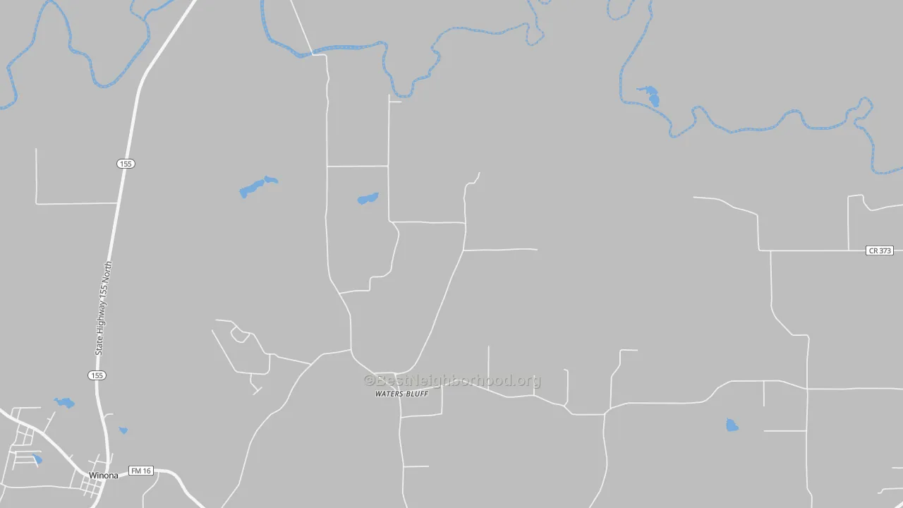 Bike Grade map of Waters Bluff, TX