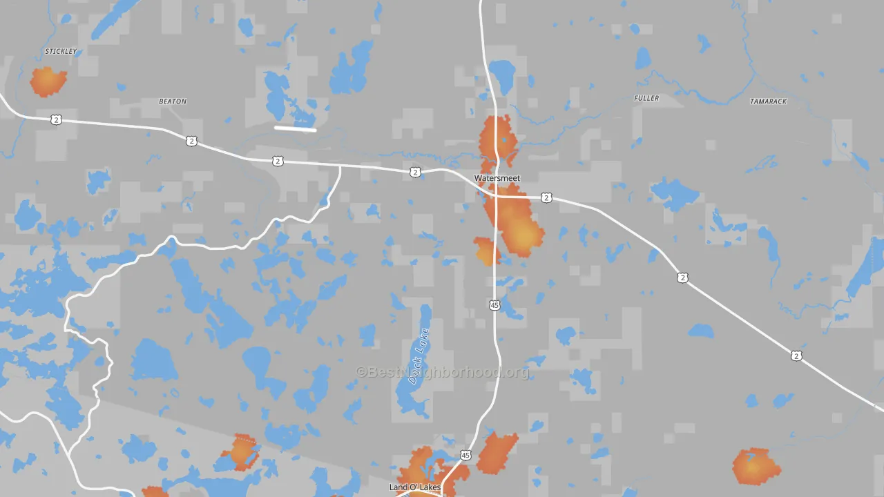 Bike Grade map of Watersmeet, MI