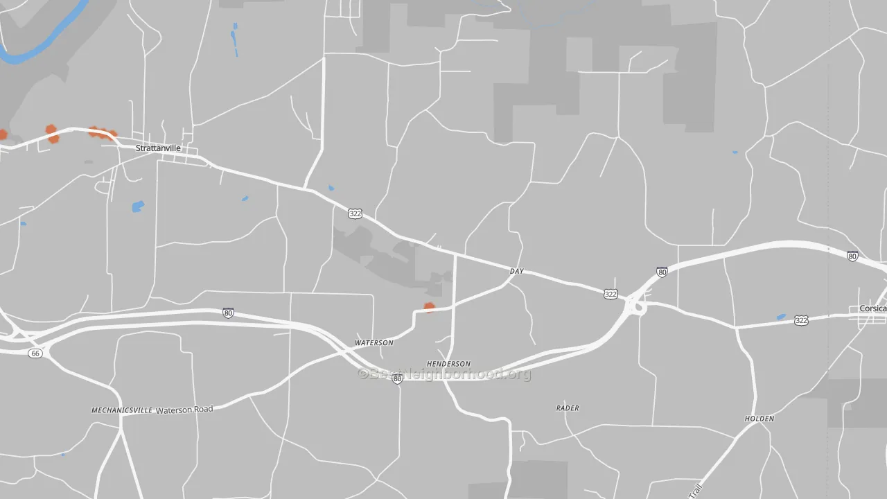 Bike Grade map of Waterson, PA