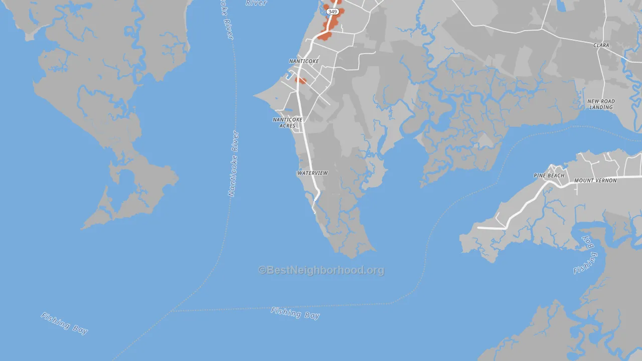 Bike Grade map of Waterview, MD