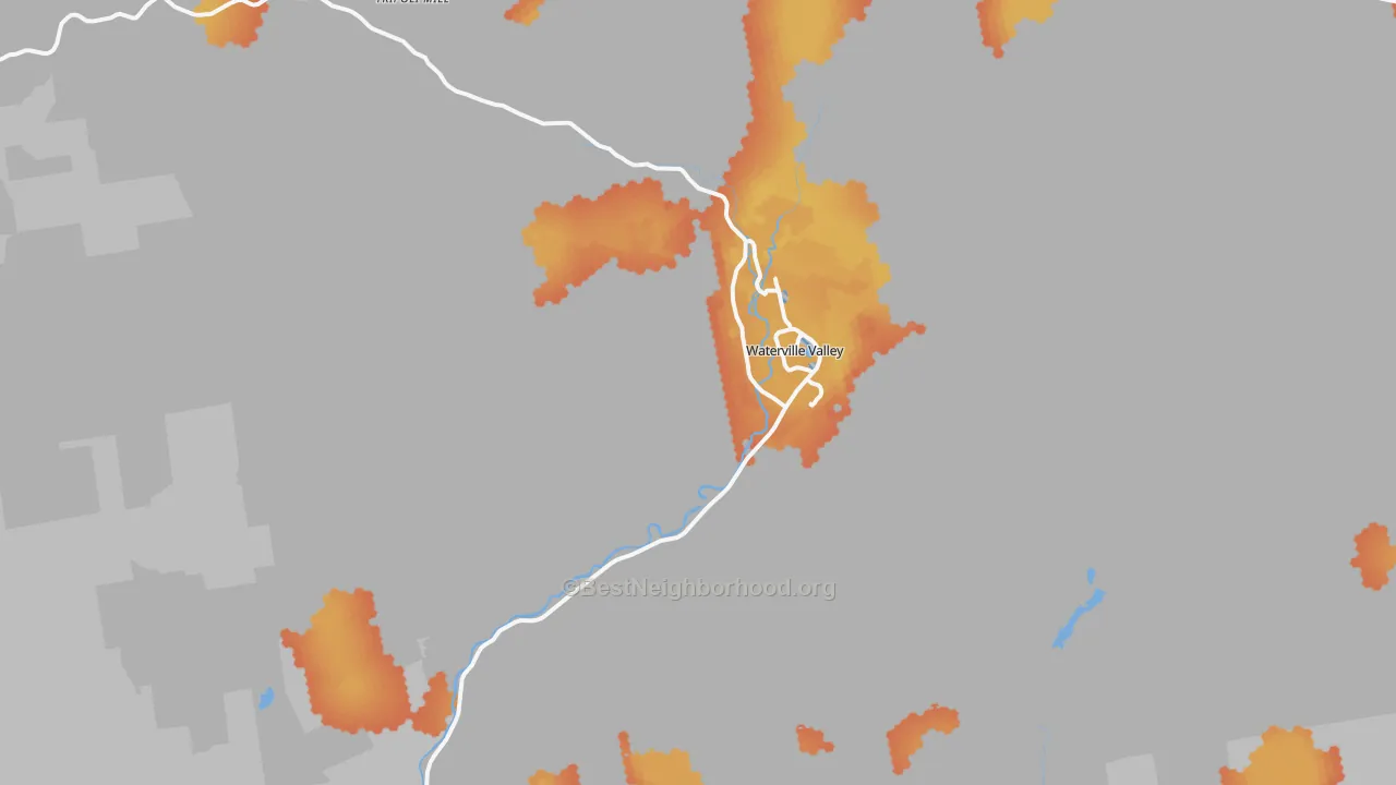 Bike Grade map of Waterville Valley, NH