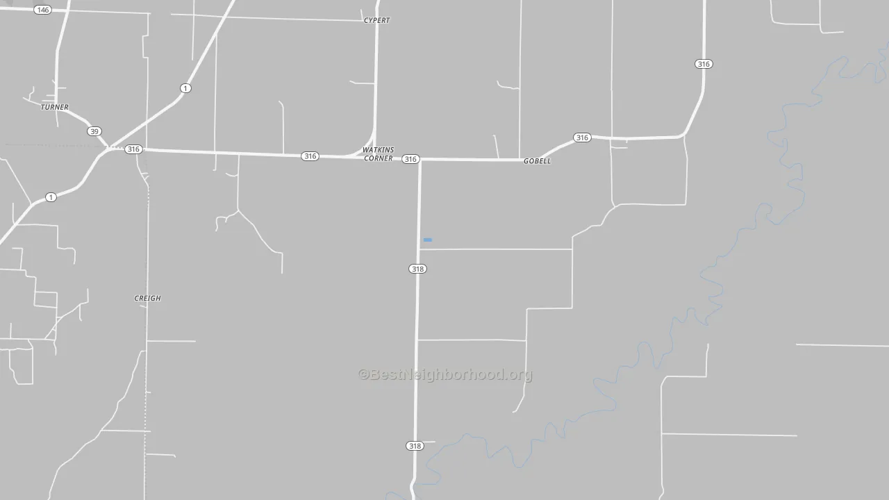Bike Grade map of Watkins Corner, AR