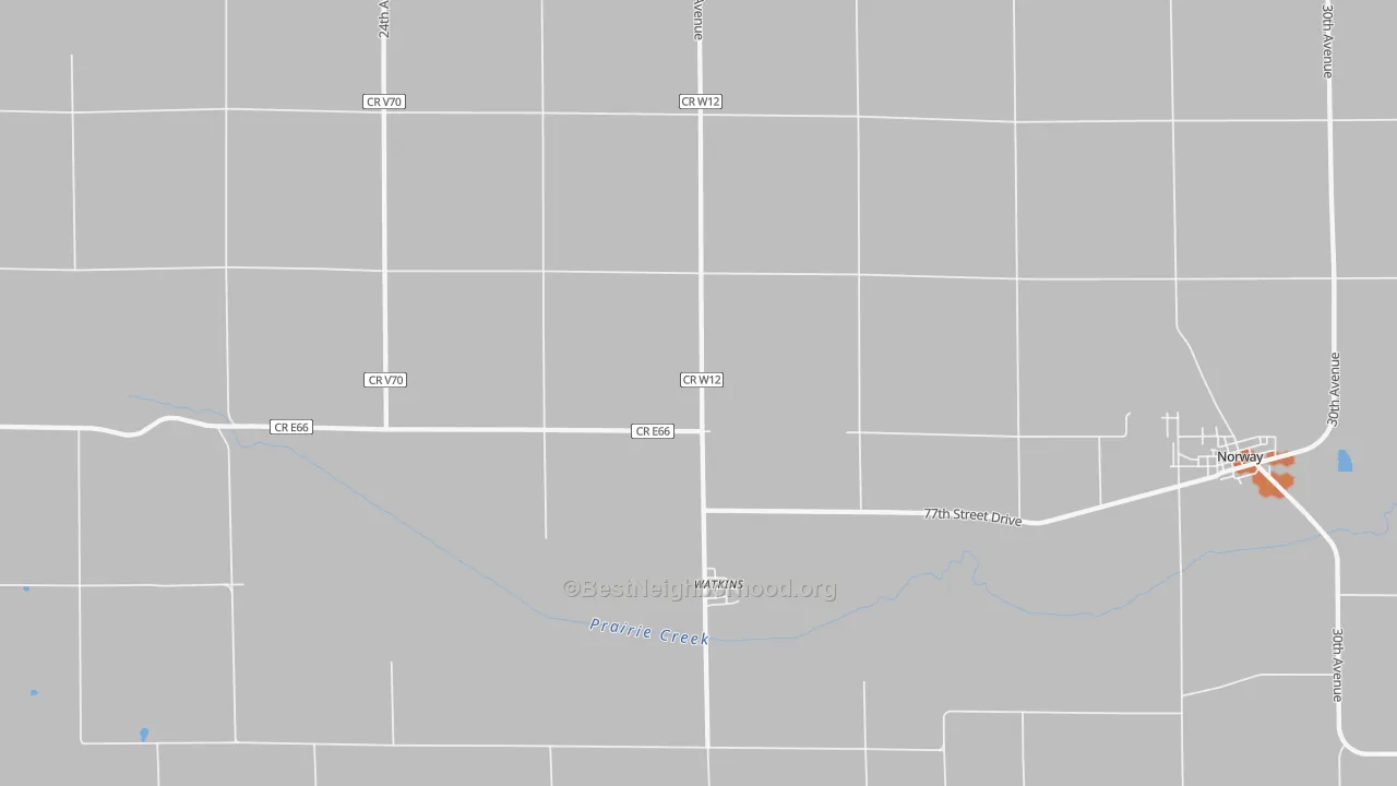 Bike Grade map of Watkins, IA