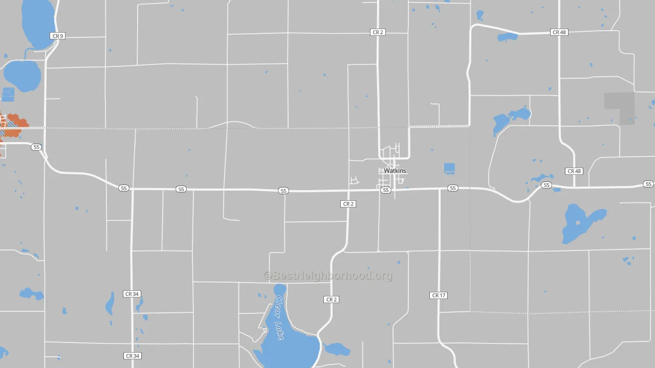 Bike Grade map of Watkins, MN