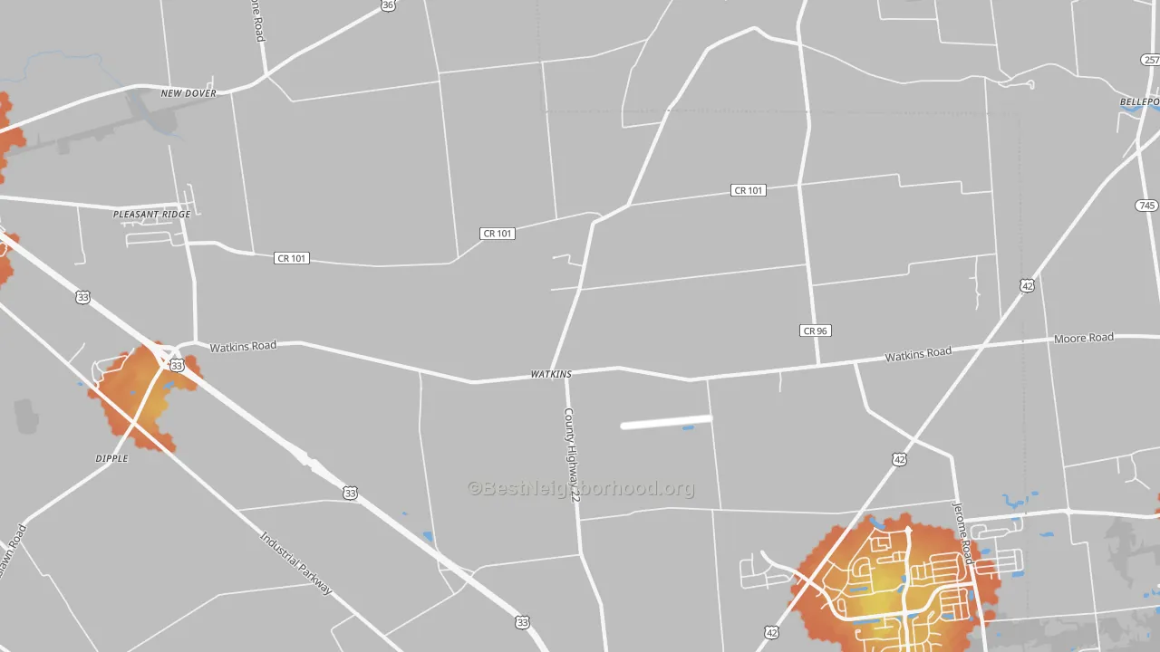 Bike Grade map of Watkins, OH
