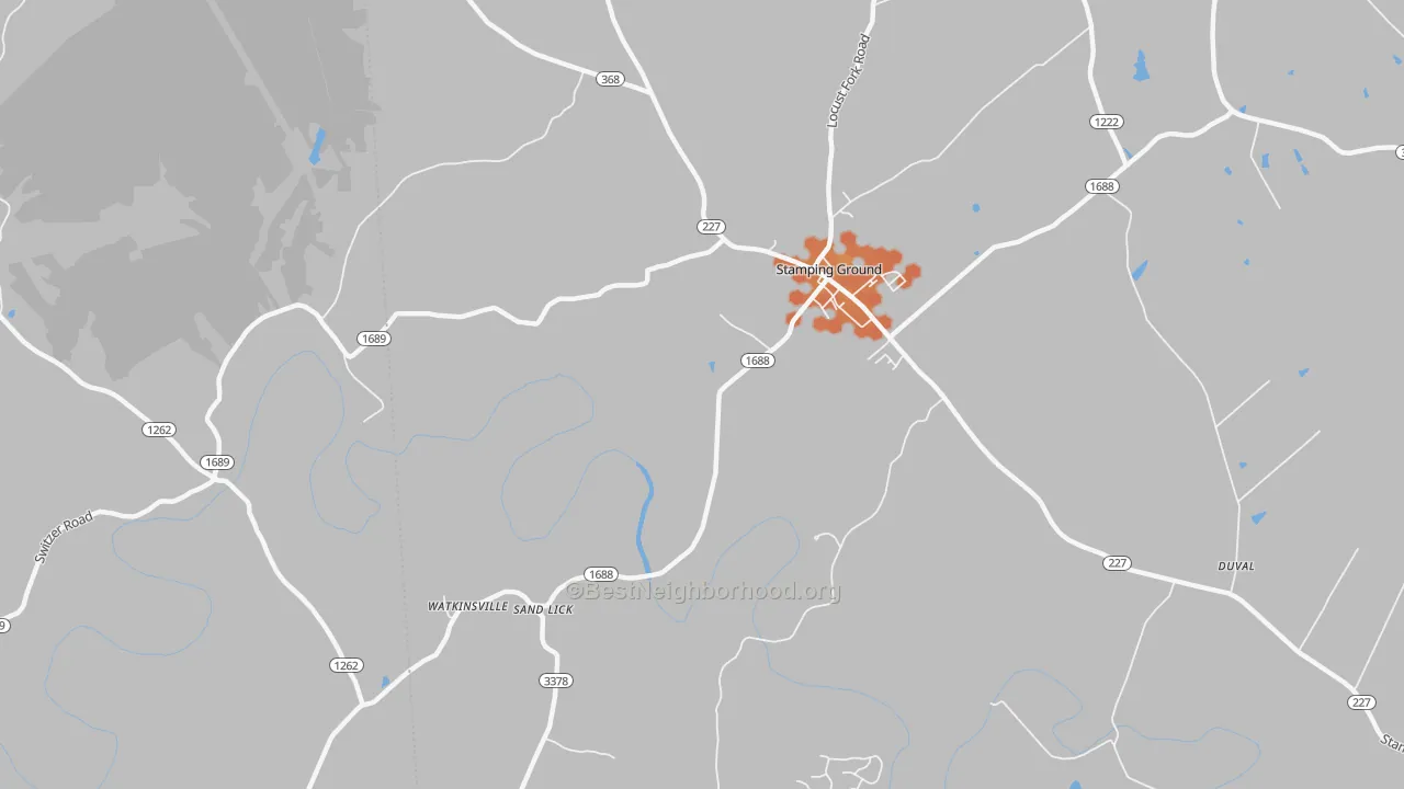 Bike Grade map of Watkinsville, KY