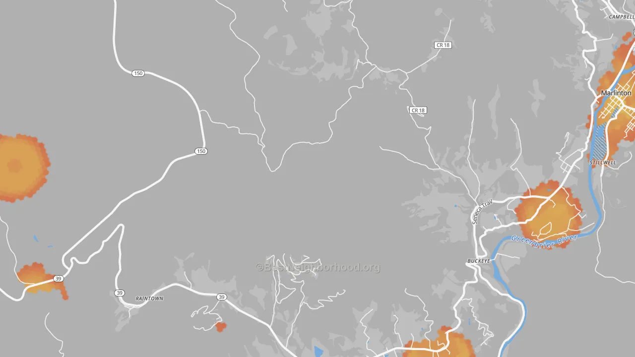 Bike Grade map of Watoga, WV