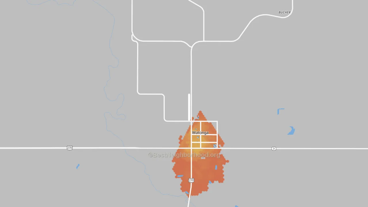 Bike Grade map of Watonga, OK