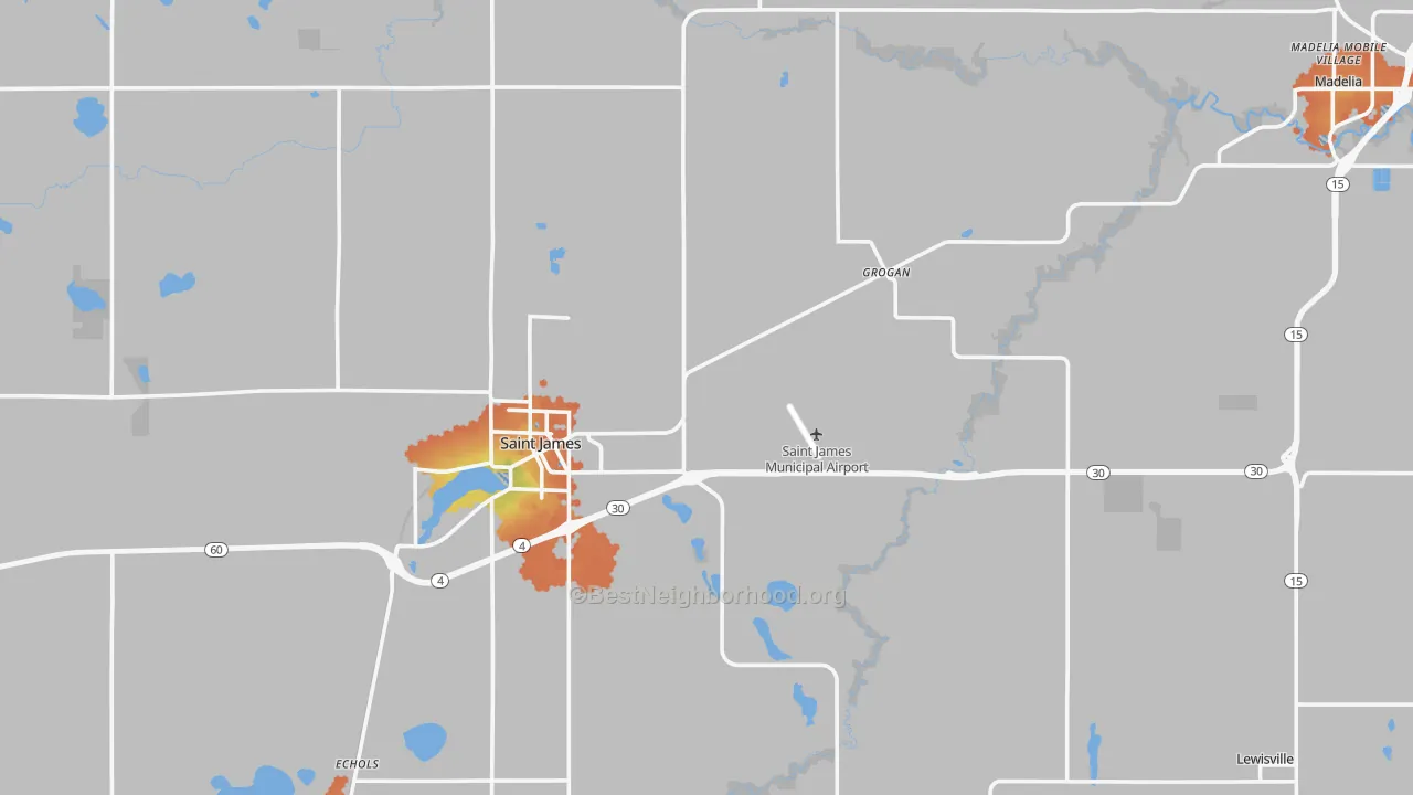 Bike Grade map of Watonwan County, MN