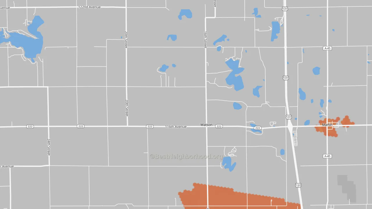 Bike Grade map of Watson, MI