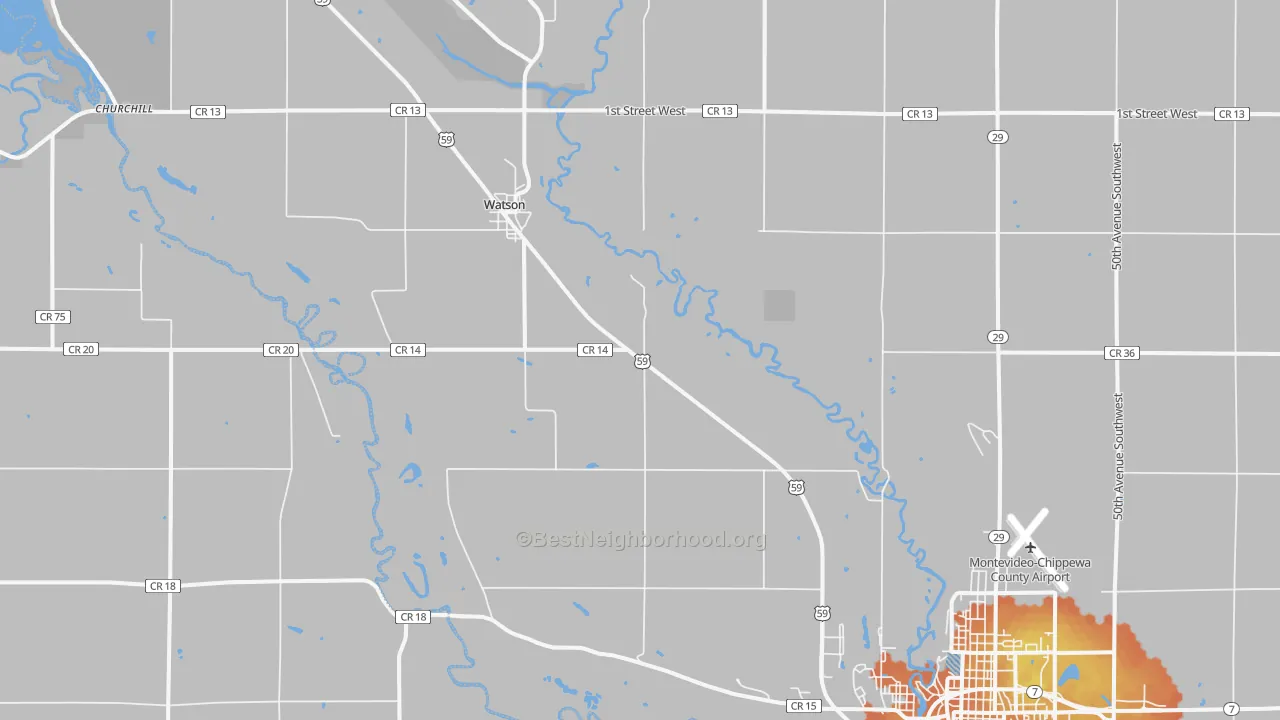 Bike Grade map of Watson, MN