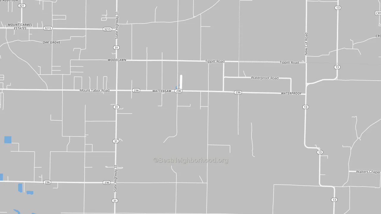 Bike Grade map of Wattensaw, AR
