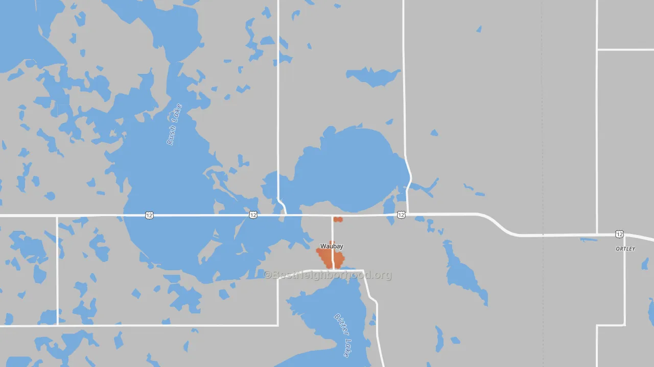 Bike Grade map of Waubay, SD