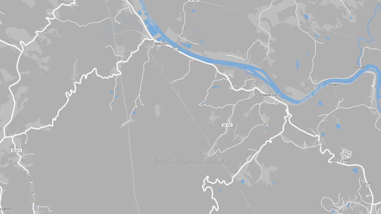 Bike Grade map of Waugh, VA