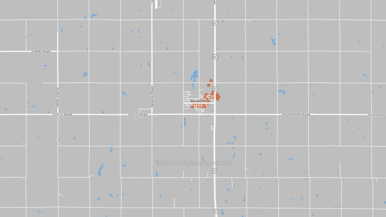 Bike Grade map of Waukomis, OK