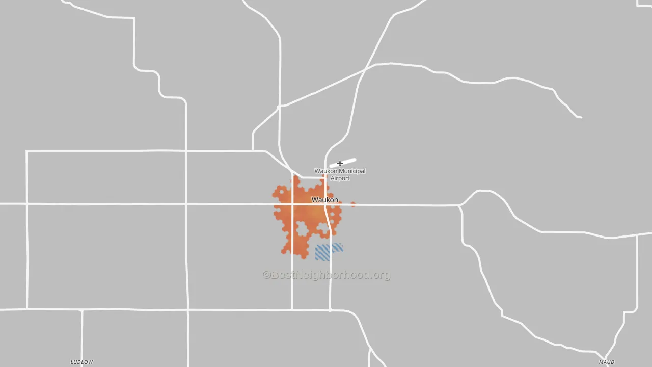 Bike Grade map of Waukon, IA