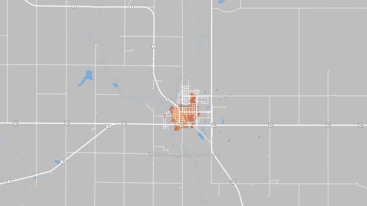 Bike Grade map of Waurika, OK