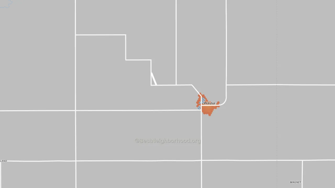 Bike Grade map of Wausa, NE