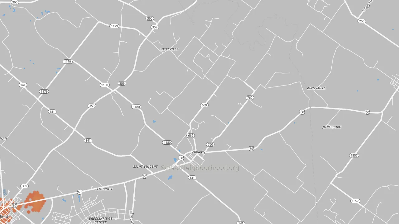 Bike Grade map of Waverly, KY